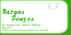 matyas penzes business card